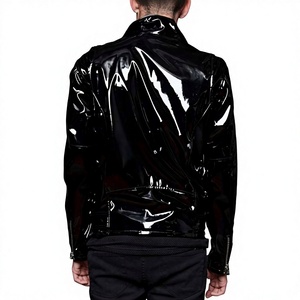 Chaqueta de Motociclista de Vinilo PVC Negro, Estilo Gótico, Hecha a Mano, para Hombre, Venta al Por Mayor de Fábrica, OEM ODM 2026 - Product Image 2