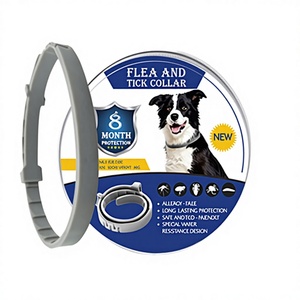Collier anti-puces et tiques en silicone souple et confortable avec rubans pour chiens et chats – Offre spéciale – Sécurité durable pour animaux <span class=keywords><strong>de</strong></span> compagnie - Product Image 1