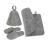 Hete Verkoop Milieuvriendelijke Zachte Anti-Warmte Unisex Vilt Sauna Hoed Custom Logo Herbruikbare Schattige Douchekap Voor Hoofdbescherming