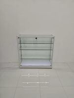 Maßgefertigte Gehärtete Glas-Vitrine mit Farbiger LED-Beleuchtung am Boden für Raucherbedarf-Einzelhandelsausstellung - OEM/ODM Verfügbar