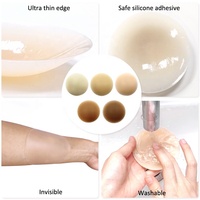 Coussinets adhésifs ronds mats lavables sans couture en silicone réutilisables imperméables pour poitrine, cache-tétons personnalisés