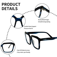 Montures de lunettes carrées personnalisées à monture complète avec logo et options de couleurs personnalisées, verres en polycarbonate pour lunettes de lecture