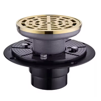 AMAXO Crépine ronde pour drain de sol Grille de couverture en acier inoxydable Noir mat Drains de douche de salle de bain