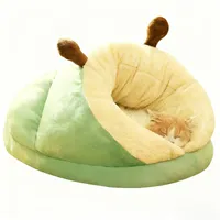 Lit-caverne fermé en peluche chaude pour animaux de compagnie, maison isolée épaisse pour l'automne et l'hiver, pour petits chiens et chats