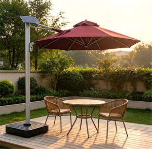 <span class=keywords><strong>Parasol</strong></span> romain rond autoportant à <span class=keywords><strong>LED</strong></span> solaire <span class=keywords><strong>pour</strong></span> hôtel, villa et espaces extérieurs - Product Image 2