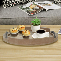 Plateau de service rectangulaire en bois d'acacia, peint à la main, motif personnalisé, pour dîner, table basse, fruits et collations