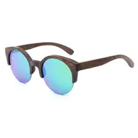 Kingseven — lunettes de soleil unisexe polarisées rondes, monture en bois de bambou, alliage sur les bords, 2021 cadres, logo gravé, OEM CE