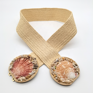 <span class=keywords><strong>Ceinture</strong></span> en paille élastique pour femmes, <span class=keywords><strong>ceinture</strong></span> en tissu pour femmes, <span class=keywords><strong>ceinture</strong></span> ronde symétrique en coquillage, style bohème, été, mode personnalisée - Product Image 4