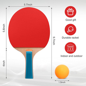 Raqueta de Tenis de Mesa Portátil de Alta Calidad con Mango Corto de Madera y Goma, Servicio OEM, Duradera, Ecológica, con Goma Antiespin - Product Image 2