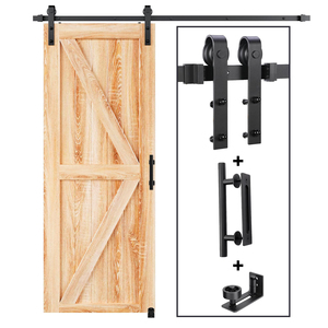 Kit de herrajes y manijas de nuevo diseño, Kit de herrajes para puertas de Granero corredizas lisas y silenciosas, polea básica tipo J - Product Image 1