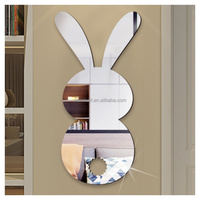 Acrylic Mirror Sticker 3D Decorative Wall Stickers With Custom Shape Cartoon Hello Kitty Mirror Gift Decoration