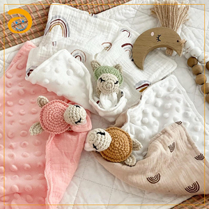 Manta <span class=keywords><strong>de</strong></span> Seguridad para Bebés Hecha a Mano, Suave y Adorable, Regalo para Bebés, Manta <span class=keywords><strong>de</strong></span> Seguridad <span class=keywords><strong>de</strong></span> Algodón Muselina con <span class=keywords><strong>Conejo</strong></span> <span class=keywords><strong>de</strong></span> Ganchillo - Product Image 3
