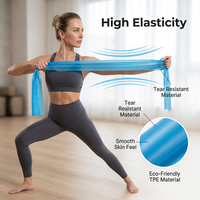 Bandas Elásticas Antideslizantes de TPE de Alta Resistencia, 1500 mm de Ancho, para Fisioterapia, Entrenamiento de Flexibilidad, Ecológicas y Amigables con la Piel