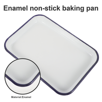 Plaque de four multifonctionnelle en émail blanc Plaque de cuisson en céramique résistante à l'usure pour le pain, la tarte et la cuisson des plats essentiels de la cuisine