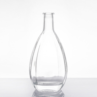 Bouteille à liqueur en verre clair personnalisée 500ml 700ml 750ml pour whisky, vodka, rhum, gin