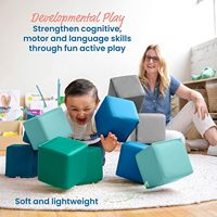 Ensemble de blocs de fosse à balles pour tout-petits rose blanc équipement de jeu doux en plein air pour les jeunes enfants