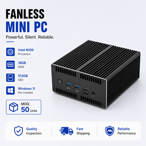 Nouveau Mini PC Intel N100 sans ventilateur en gros, 16 Go de RAM, SSD, Windows 11, HDMI 4K, Type-C, faible consommation, ordinateur de bureau micro silencieux - Product Image 1