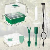 DD3182 Mini Kit de germination à effet de serre Planteur Dôme Humidité Pépinière Boîte de croissance Semences Starter Plateaux avec Timing Light