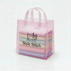 Sac de courses en plastique imperméable et durable, vente en gros, conception de logo personnalisée disponible pour les restaurants et les magasins - Product Image 1