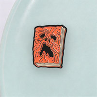 Épinglette en émail Monster Face Book, badge de revers à thème de roman d'horreur, ornement décoratif pour vêtements et sacs à dos