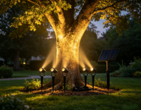 Großhandel Solar-Gartenstrahler mit Erdspieß 2-in-1/4-in-1 Baumbeleuchtung Landschaftsleuchte ABS IP54 2200mAh Akku 4 Modi