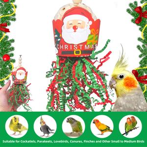 2023 oiseau de noël jouet à mâcher déchiqueteuse suspendus <span class=keywords><strong>perroquet</strong></span> jouets de recherche de nourriture pour petits oiseaux - Product Image 6