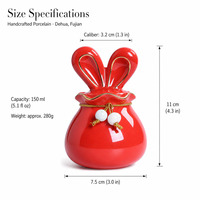 Urne funéraire en porcelaine faite à la main en forme d'oreilles de lapin, hermétique et résistante à l'humidité, pour chats, chiens et petits animaux – Vente en gros