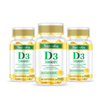 Vitamine D3 5000 UI en gélules molles en gros, faible MOQ, marque privée, supplément en vrac