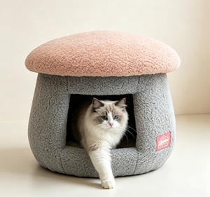 Wholesale Mushroom <b>Cat</b> Cave Bed Luxury Indoor Dressing Table Stool Pet Bed for Small Dogs - Product Image 1
