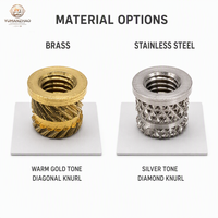 Inserts Panas Berbahan Kuningan, Inserts Berulir untuk Pencetakan 3D, Insert Nut Knurled Press Fit untuk Bagian PLA ABS PETG