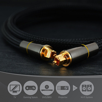 Câble audio numérique optique HI-FI Toslink de haute qualité avec connecteur en or 24 carats, 1 m, blindage tressé en PVC, pour haut-parleurs et microphones, en stock