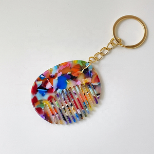 Mini peigne portable porte-clés, pendentif acrylique anti-statique mignon, accessoire de mode pratique, porte-clés - Product Image 6