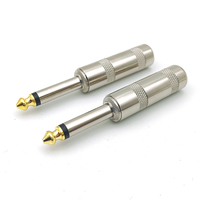 1/4 "6.35mm 2 tiang TS, Speaker Mono konektor Plug Stereo Audio untuk kabel AV mikrofon