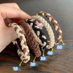 Bán buôn số lượng lớn hỗn hợp màu đuôi ngựa chủ sở hữu phụ nữ cô gái Crochet bện xoắn ốc cao su đàn hồi ban nhạc Vòng Boho tóc Tie Vòng đeo tay - Product Image 2
