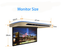 En stock, écran tactile Android 17,3 pouces, internet 4G, 64G, moniteur de voiture motorisé électrique rabattable pour MPV, moniteur de voiture universel
