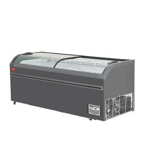 Congelador Comercial Tipo Isla con Puerta Curva <span class=keywords><strong>de</strong></span> Vidrio Deslizante para Supermercado, Exhibición <span class=keywords><strong>de</strong></span> Helados y <span class=keywords><strong>Alimentos</strong></span> Congelados - Product Image 1