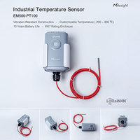 Capteur de température LoRaWAN PT100 haute précision, étanche IP67, 3 fils RTD -200~800 ℃   NFC