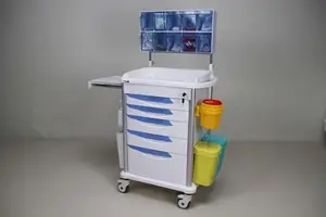 Manufacturers Customized Cheap ABS Medical Trolley Hospital Nursing Cart Durable Anesthesia Trolley Medicine Cart