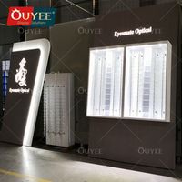 Meuble de rangement mural verrouillable OUYEE pour magasin de lunettes de soleil, étagère de présentation avec éclairage LED, résistant à l'eau