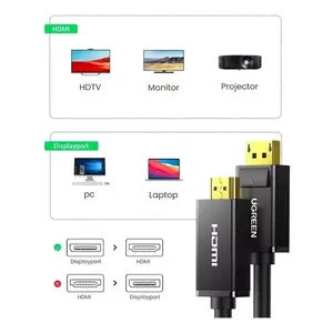 Cable Ugreen 10239 DisplayPort a HDMI de 1.5m Negro, Adaptador de Video 4K/30Hz para Conexión de Monitor y PC - Product Image 4