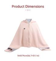 Manta Eléctrica Poncho Suave y Cálida, 3 Niveles de Calor y Alimentación USB, Perfecta para Sofá, Oficina, Exteriores, para Cualquier Persona