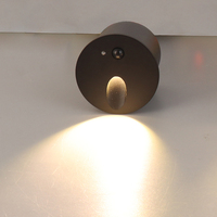 Lumière d'escalier encastrée 3W à LED avec capteur de mouvement PIR, marches d'escalier, couloir, coin de mur, applique murale