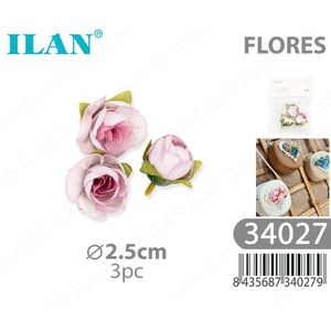 ILAN Fiori Artificiali Rose 2,5cm 3 Pezzi Fiori Decorativi per Artigianato - Product Image 3