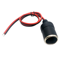 Kabel Pigtail Soket Pemantik Rokok 18AWG 300mm, Kabel Terminal Baterai, Harness Kabel Daya untuk Otomotif, Sepeda Motor, RV