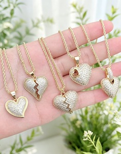 Collar con Colgante de Corazón, Joyería de Moda Chapada en Oro de 18k con Circonitas, Regalo de Aniversario para Mujer - Product Image 6