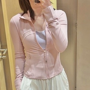 Veste de sport <span class=keywords><strong>Lulu</strong></span> respirante pour femme, coupe ajustée, manches longues, idéale pour le yoga - Product Image 4