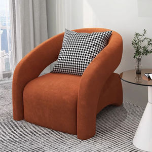 लक्जरी अवकाश एकल सोफे की कुर्सी आधुनिक क्लब छोटे मखमल कपड़े सफेद हाथ की कुर्सियां लिविंग रूम के लिए - Product Image 5