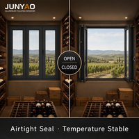 Fenêtre pliante accordéon double vitrage insonorisée JUNYAO pour usage commercial, en aluminium 6063-T5, certifiée NFRC CE, ODM pour hôtels