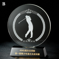 Vente en gros de décorations exquises, cadeaux d'affaires en cristal, récompenses sportives en cristal pour les joueurs de golf