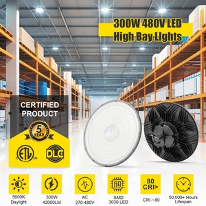Luminaires LED NGTlight, lampes haute baie, éclairage d'entrepôt, luminaire de plafond pour atelier industriel, 300W, CCT réglable, dimmable - Product Image 3